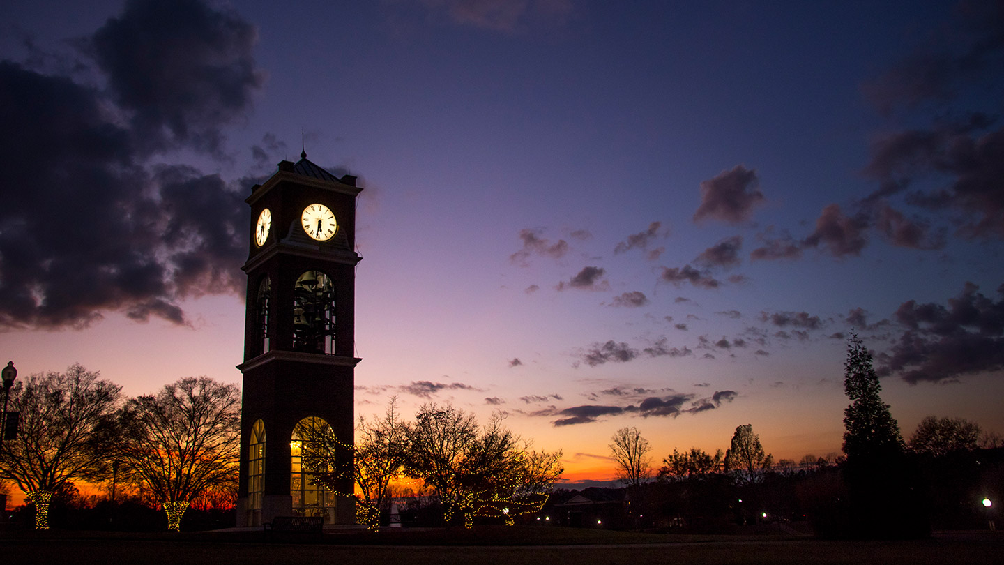 clocktower at sunset